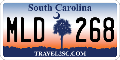 SC license plate MLD268