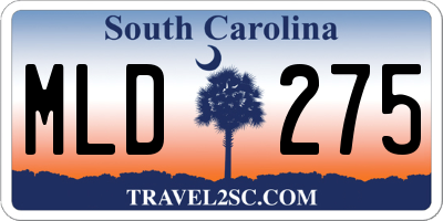 SC license plate MLD275
