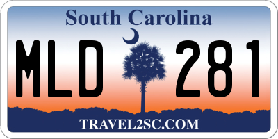 SC license plate MLD281