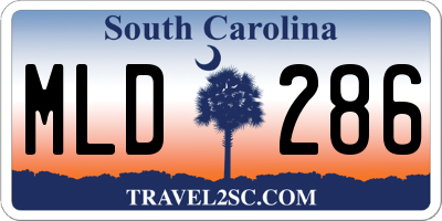 SC license plate MLD286