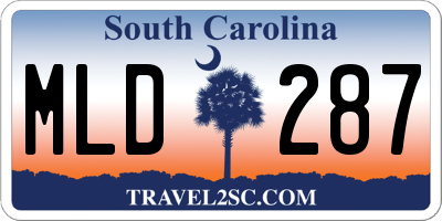 SC license plate MLD287