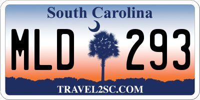 SC license plate MLD293