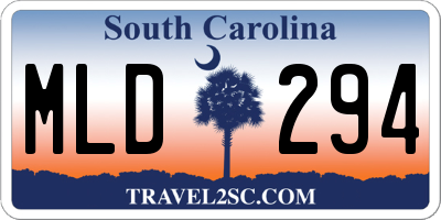 SC license plate MLD294