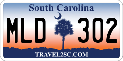 SC license plate MLD302