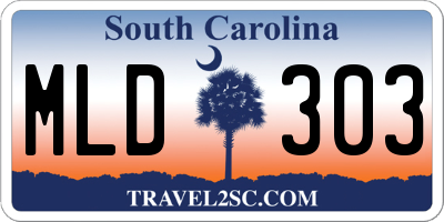 SC license plate MLD303