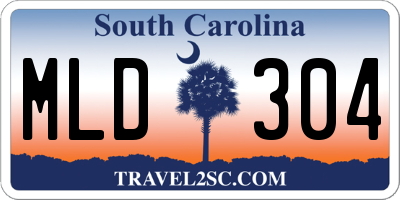 SC license plate MLD304