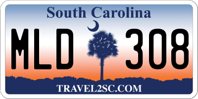 SC license plate MLD308