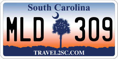 SC license plate MLD309