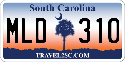 SC license plate MLD310
