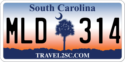 SC license plate MLD314