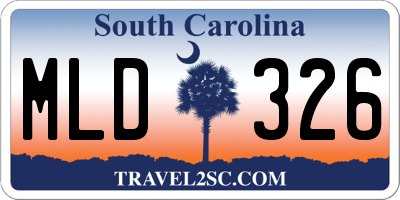SC license plate MLD326