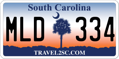 SC license plate MLD334