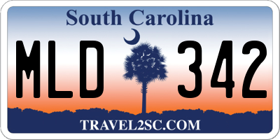 SC license plate MLD342