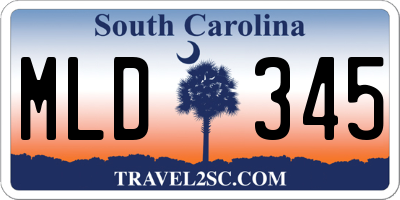 SC license plate MLD345