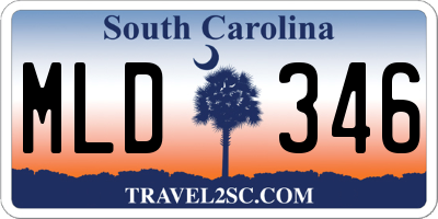 SC license plate MLD346