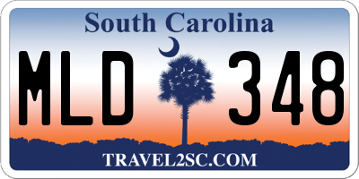 SC license plate MLD348
