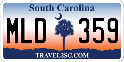 SC license plate MLD359