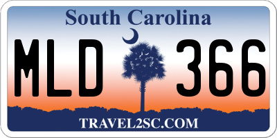SC license plate MLD366