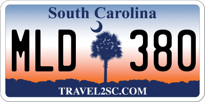SC license plate MLD380