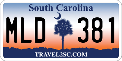 SC license plate MLD381