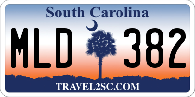 SC license plate MLD382