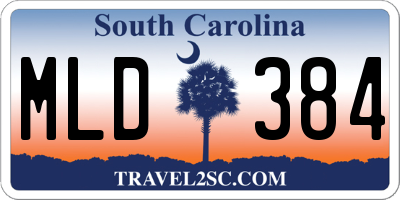 SC license plate MLD384
