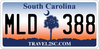 SC license plate MLD388