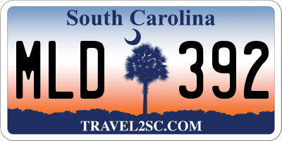 SC license plate MLD392
