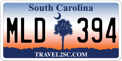 SC license plate MLD394