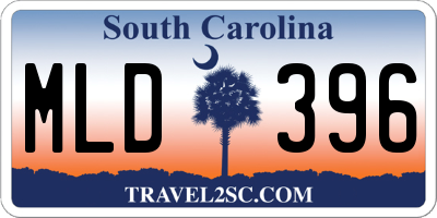 SC license plate MLD396