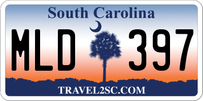 SC license plate MLD397