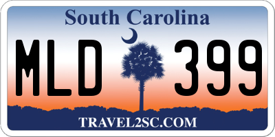 SC license plate MLD399