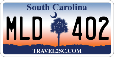 SC license plate MLD402
