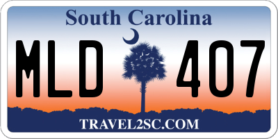 SC license plate MLD407