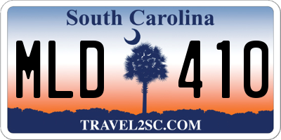 SC license plate MLD410