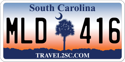 SC license plate MLD416