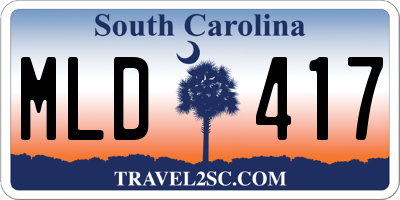 SC license plate MLD417