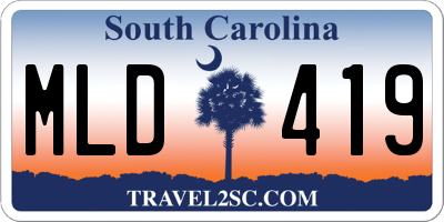 SC license plate MLD419