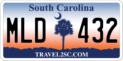 SC license plate MLD432