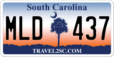 SC license plate MLD437