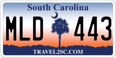 SC license plate MLD443