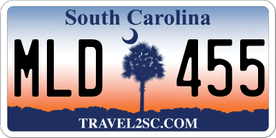 SC license plate MLD455