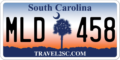 SC license plate MLD458