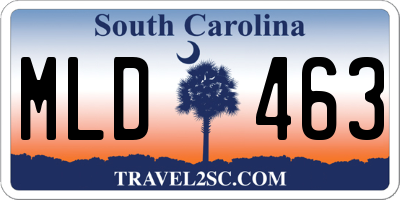 SC license plate MLD463