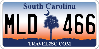SC license plate MLD466