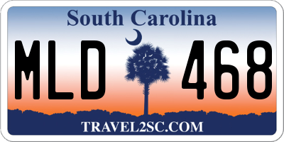 SC license plate MLD468