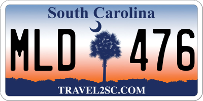 SC license plate MLD476