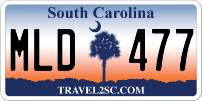 SC license plate MLD477