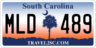 SC license plate MLD489