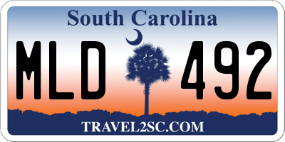 SC license plate MLD492
